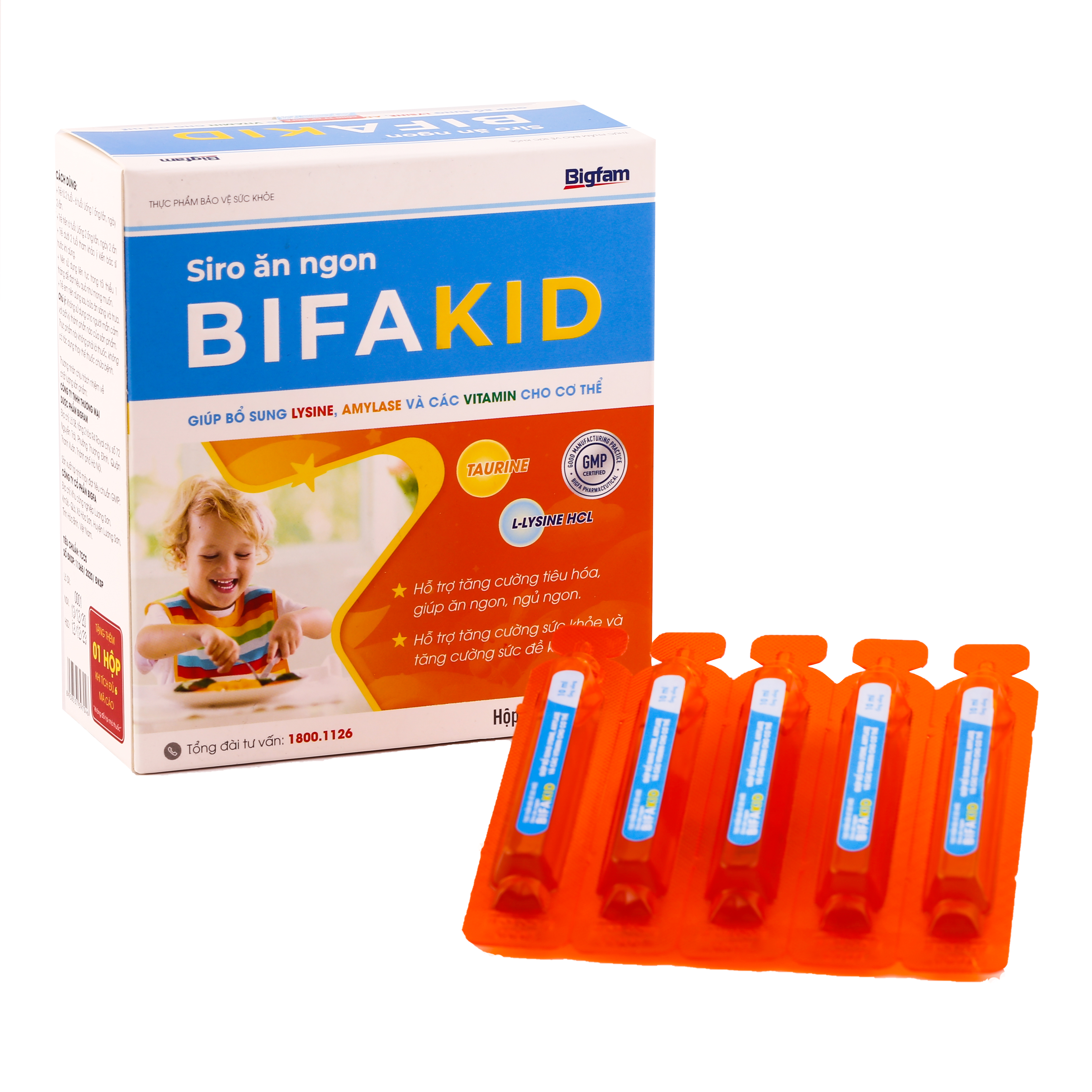 Siro ăn ngon Bifakid giúp bé ăn ngon miệng 1 hộp 20 ống x 10ml