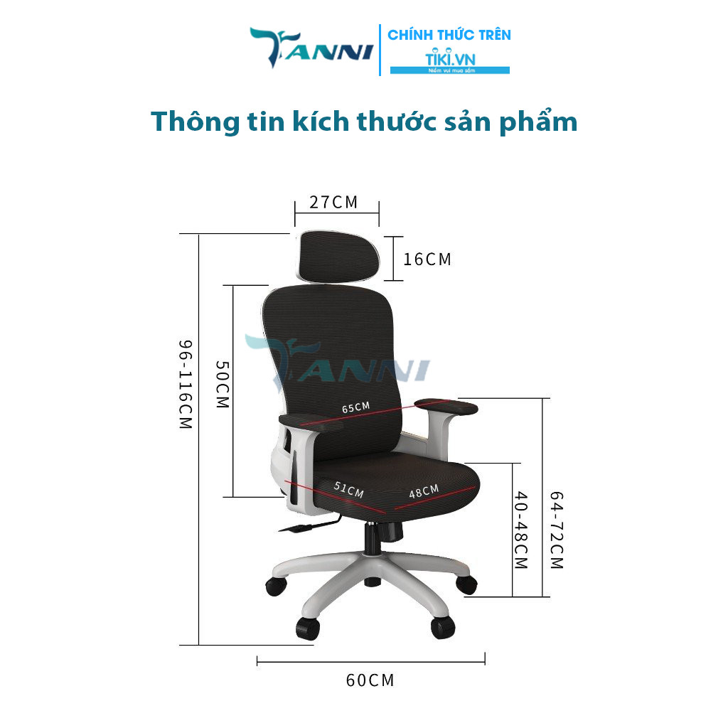 Ghế Văn Phòng Công Thái Học Ergonomic Thiết Kế Chống Gù Có Ngả Lưng Premium 05 , Ghế Xoay Văn Phòng Làm Việc Cao Cấp Nhập Khẩu