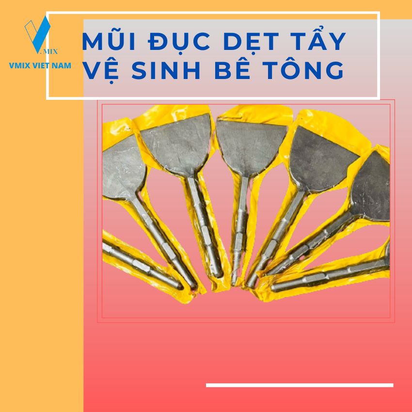 Mũi đục dẹt bản 12cm, chuôi 17mm, vừa với tất cả các loại máy đục, bản to vệ sinh cực nhanh, tiết kiệm thời gian.