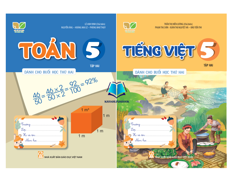 Sách - Combo Toán + Tiếng Việt 5 - tập 2 ( dành cho buổi học thứ 2 ) (Kết Nối Tri Thức)