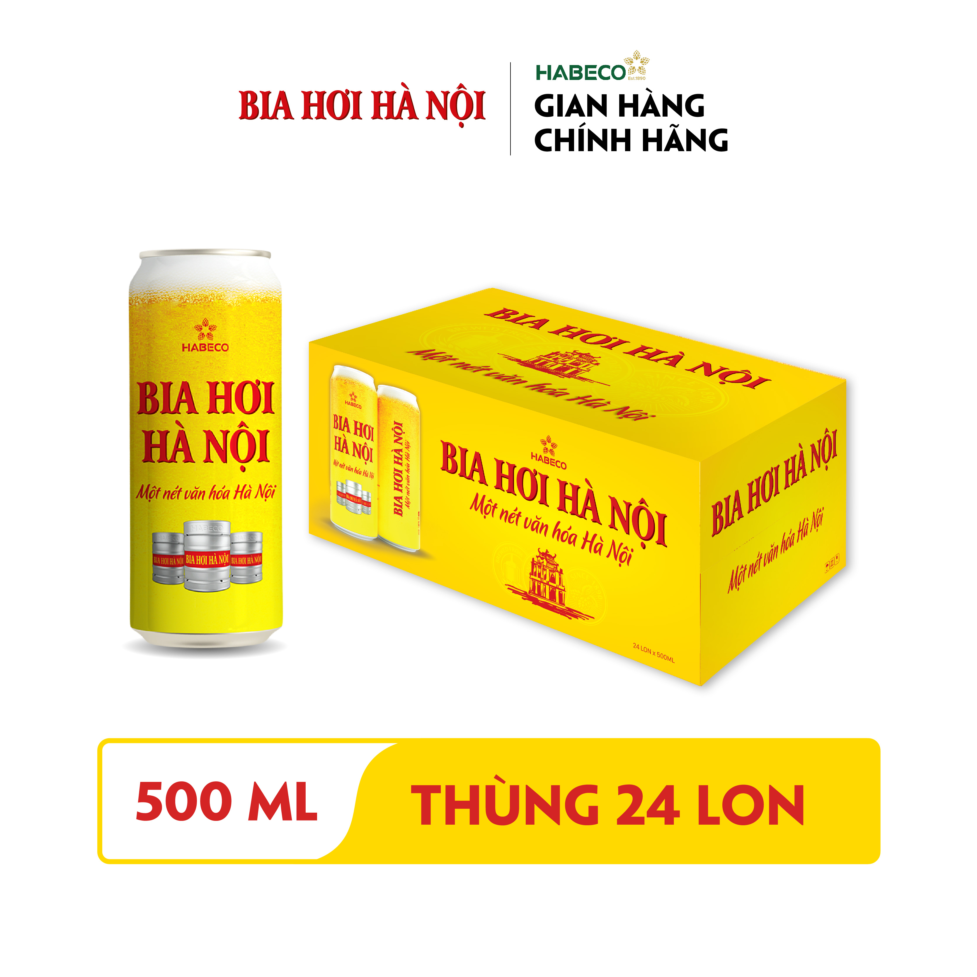 Bia Hơi Hà Nội - Thùng 24 lon 500ml