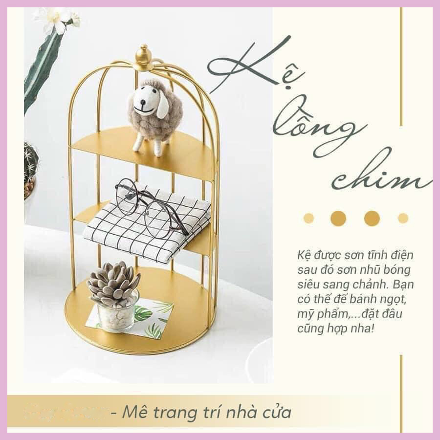 Kệ mỹ phẩm lồng chim CEN HOUSE nhiều tầng đựng đa năng để nước hoa decor nội thất phòng ngủ