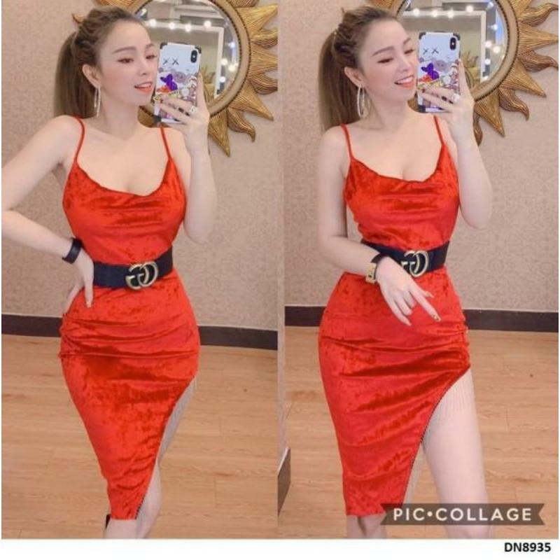 Đầm body cổ đổ hở ngực