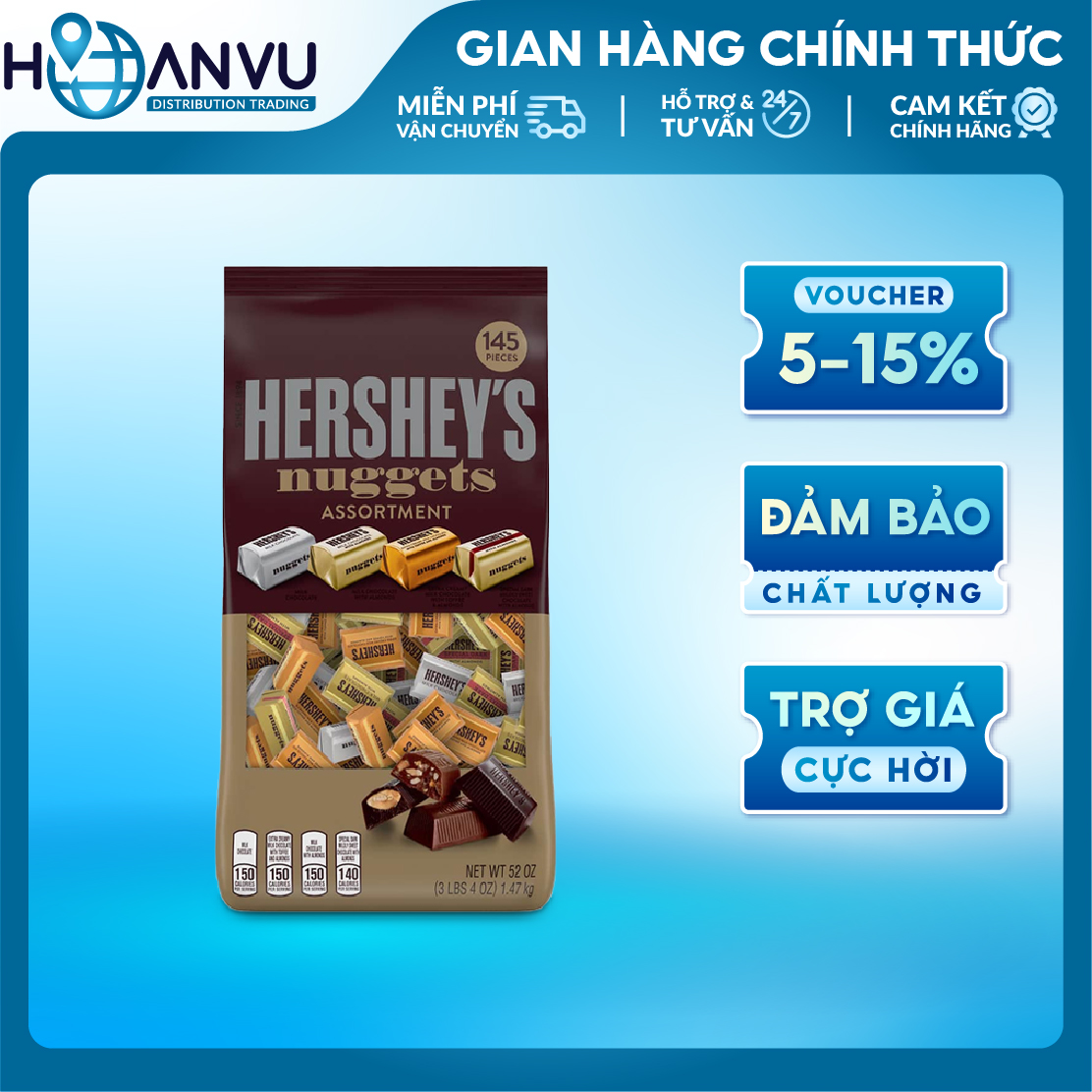 Socola hạt hạnh nhân Hershey's Nugget Assortment, Variety Pack