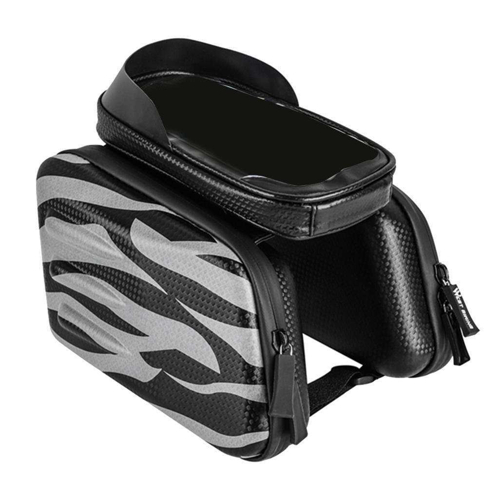 Frame Pannier Bike Front Tube Bag Phone Pouch Bag With Screen