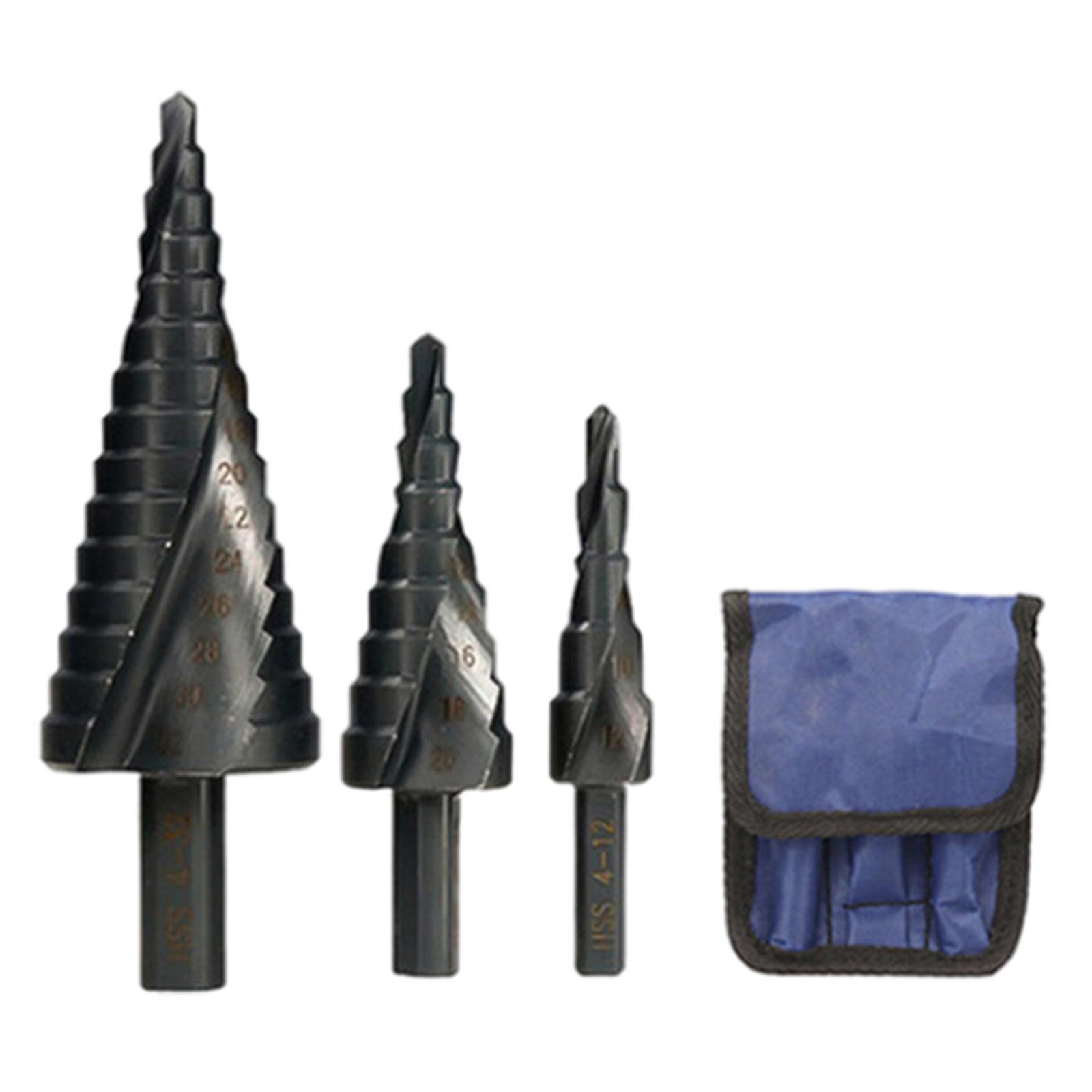 3x Step Drill Bit Portable Drilling for Hole Cutter Wood Core Drilling