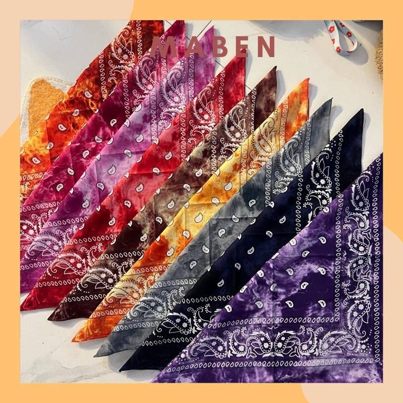 Khăn bandana loang màu nhiều màu size 55x55cm