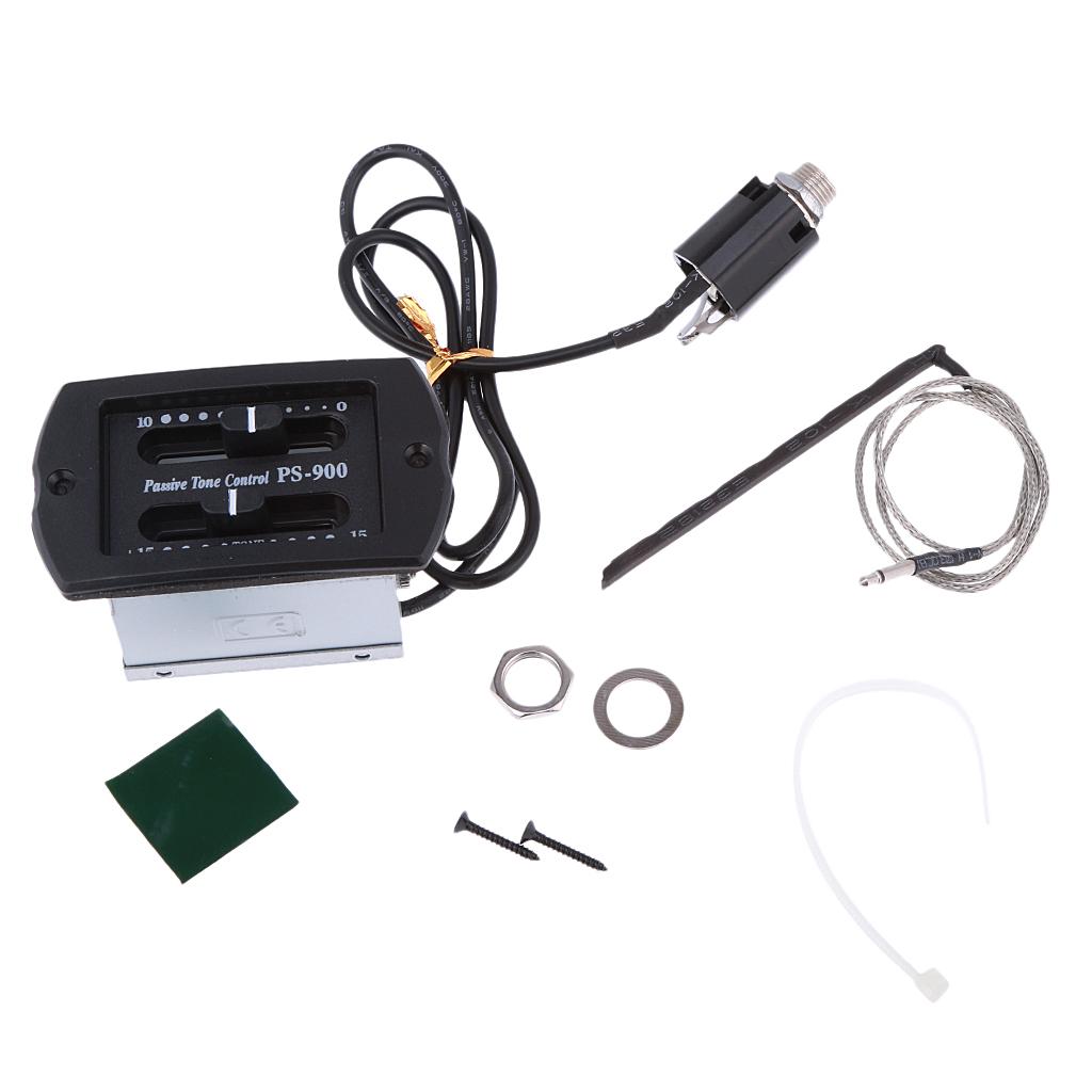 2-band EQ Equalizer Pre-wired Preamp Piezo Pickup Kit for Acoustic Guitar