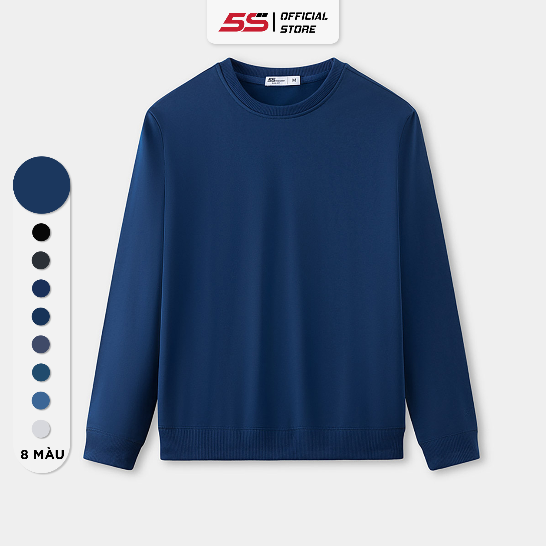 Áo Nỉ Nam Cổ Tròn 5S FASHION Nhiều Màu, Vải Cotton USA, Mềm Mại, Thiết Kế Trơn Basic Dễ Mặc