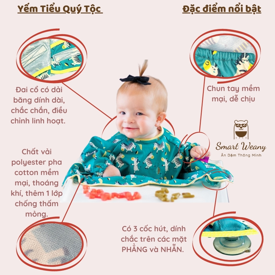 Yếm Ăn Dặm Tidy Tot - Combo 2 Yếm Tiểu Quý Tộc Nhập Khẩu Từ Anh Quốc - Xanh sao + Xám