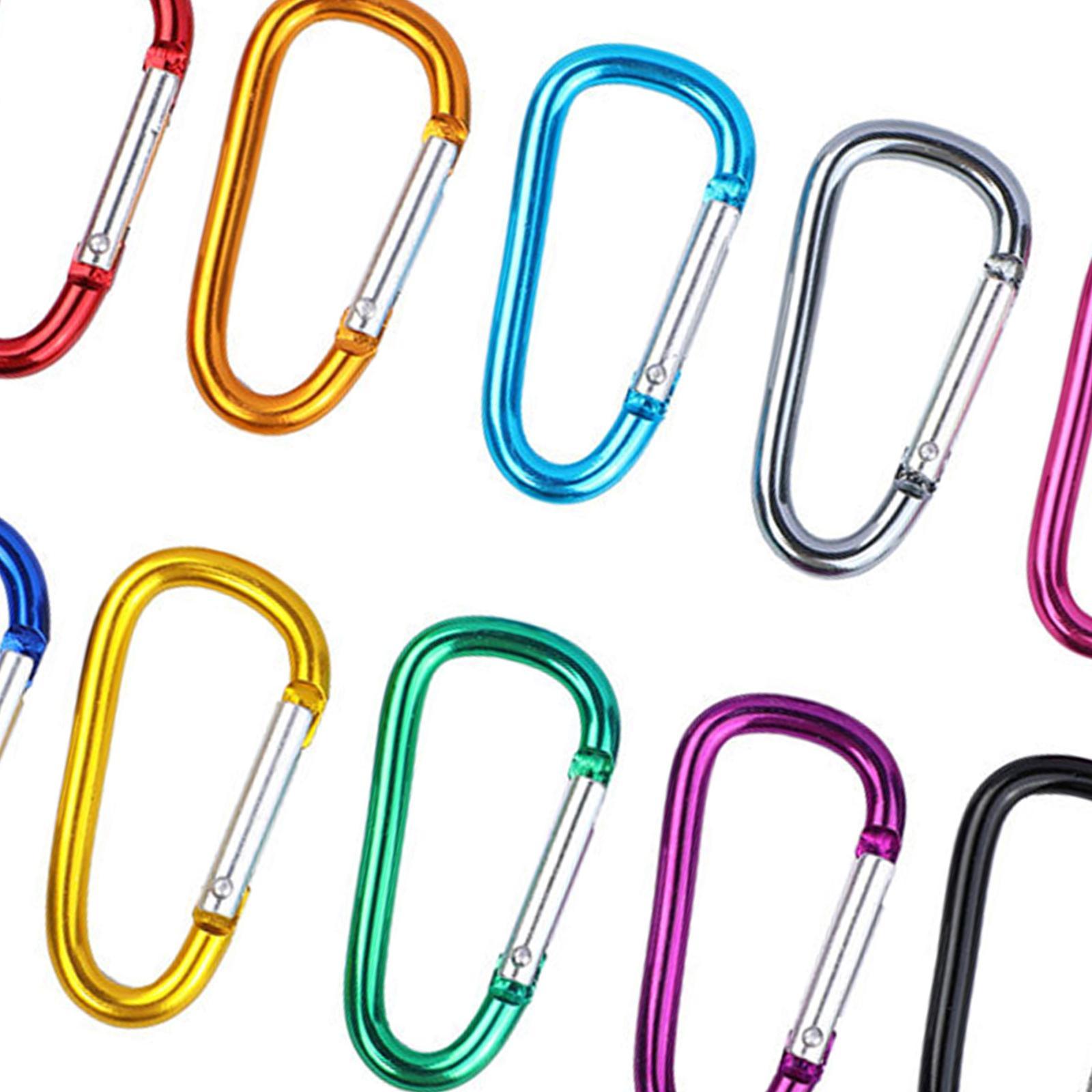 10Pcs D Shaped Carabiners Small Snap Hook Carabiner Clip for Backpack Bag