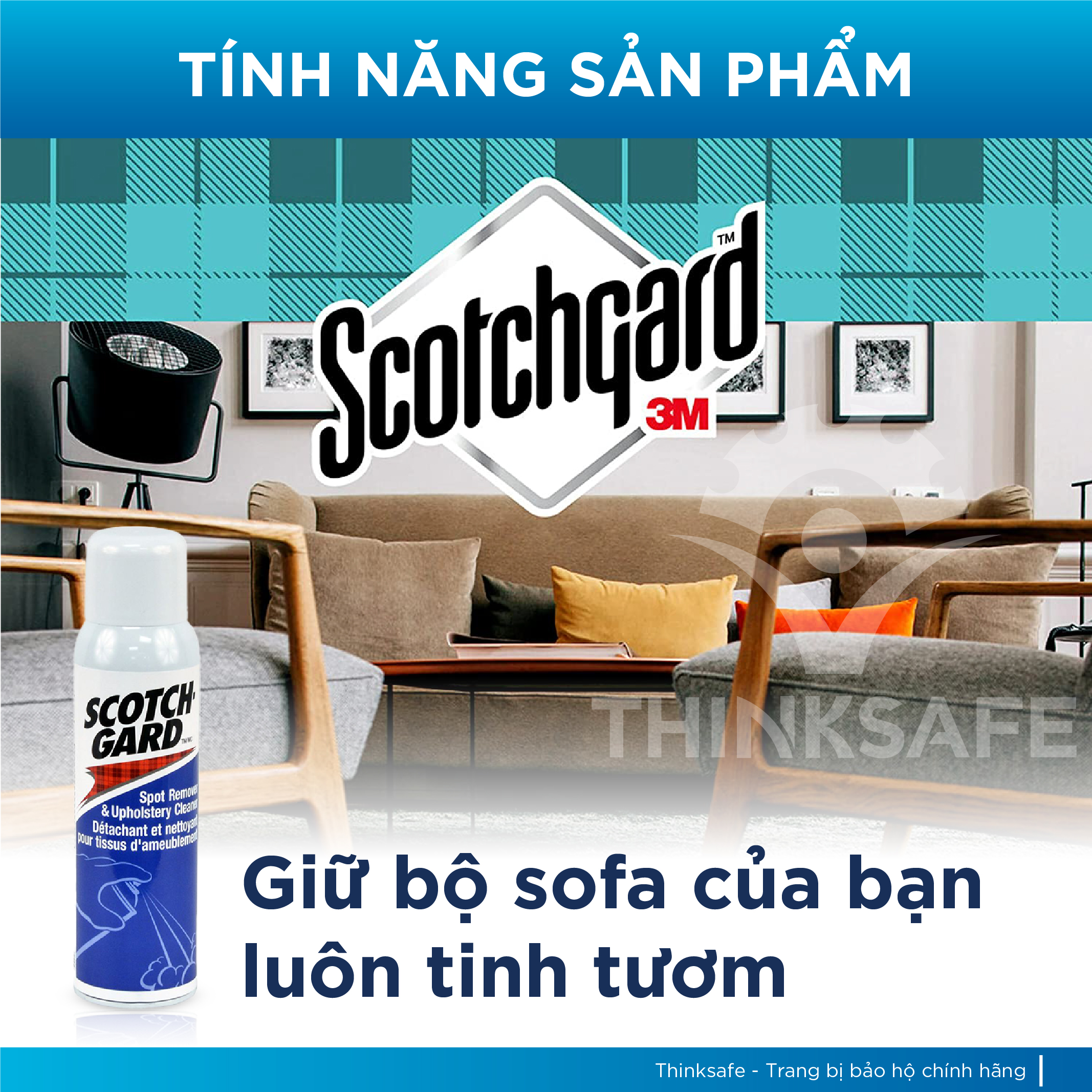 Chai Xịt Vệ Sinh Vết Bẩn Trên Thảm - Sofa - Nệm - Ghế 3M Scotchgard spot remover and upholstery cleaner - Tẩy sạch vết ố bụi bẩn một cách dễ dàng làm sạch hầu hết các loại sợi thảm