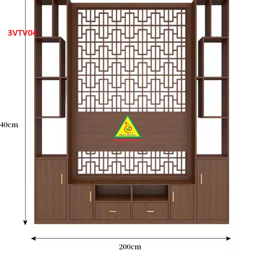 Kệ tivi kiêm vách ngăn phòng khách và nhà bếp 3VTV04