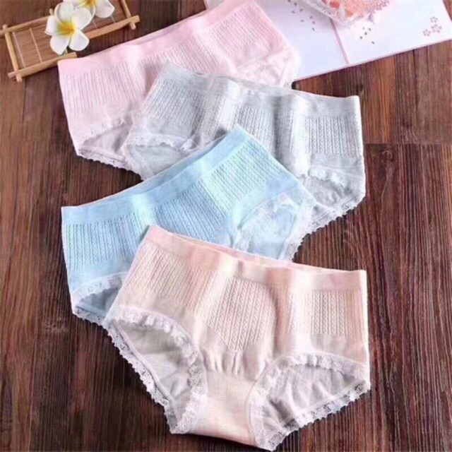 Hình ảnh Combo 4 Quần Lót Nữ 100% Cotton Sợi Tre Kháng Khuẩn Tốt xuất Nhật (giao màu ngẫu nhiên) - Freesize