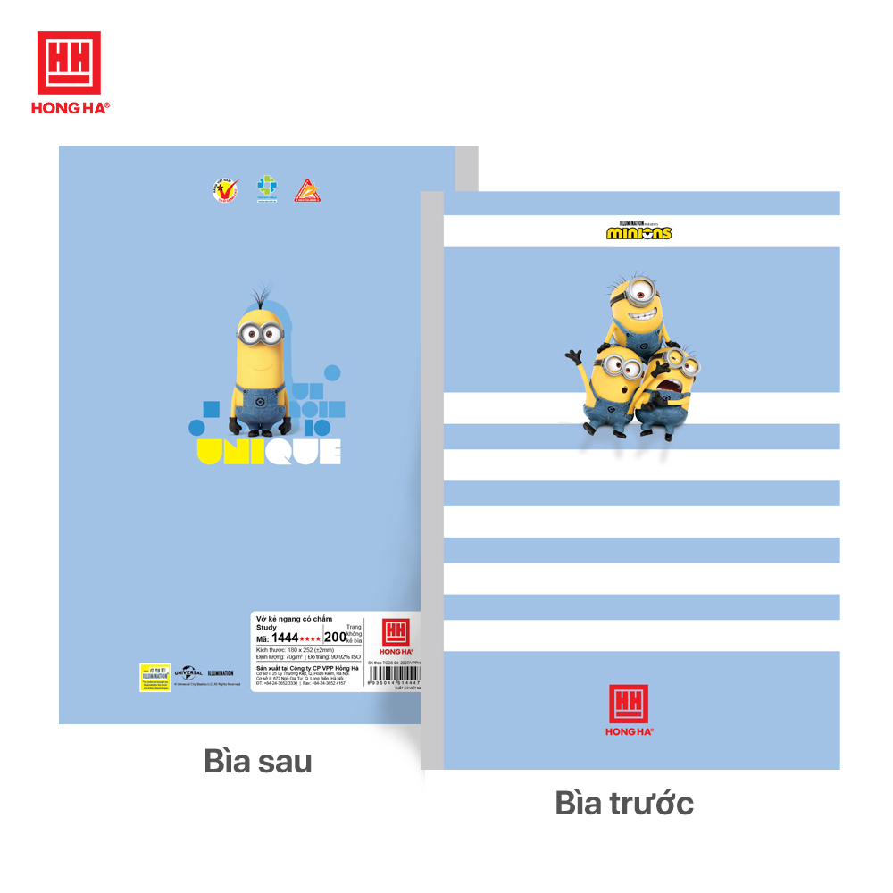 Vở kẻ ngang 200 trang Minions Hồng Hà dòng kẻ có chấm - 1444