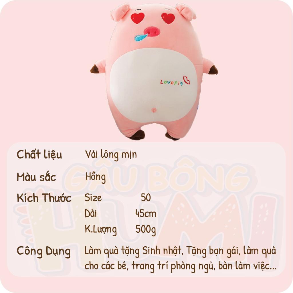 Gấu Bông Gối Heo Giá Rẻ Dễ Thương Cute Size 50 - HUMI