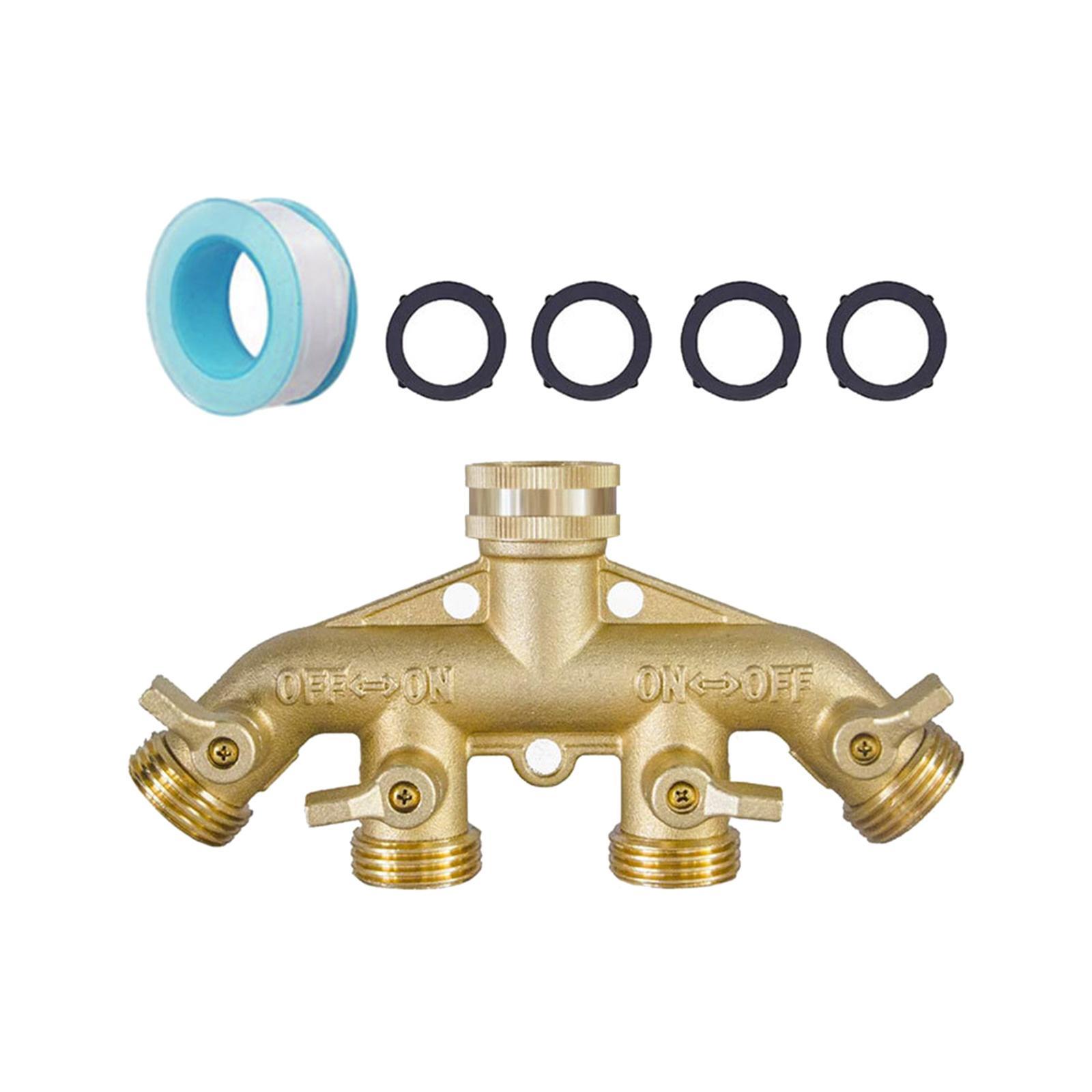 Garden Hose Splitter 3/4" Thread Brass for House Cleaning Pets Showering