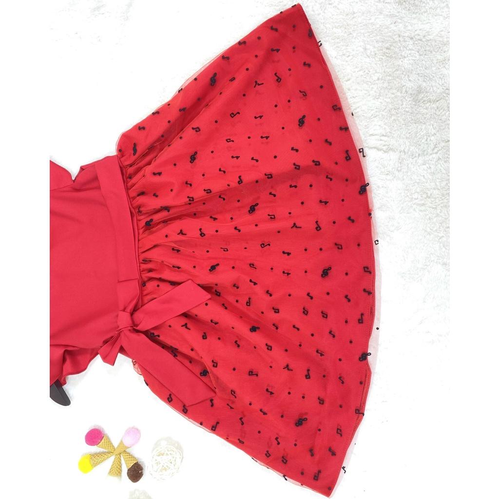 Đầm công chúa bé gái,váy trẻ em hai lớp thiết kế cao cấp màu đỏ,xanh dương chơi Noel,Tết t size ừ 1-8 tuổi