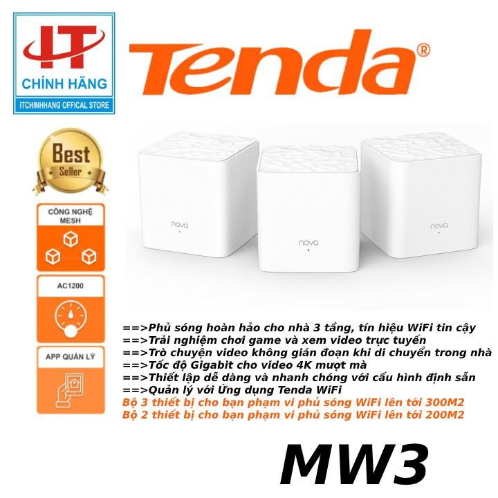 Router Wifi Mesh Chuẩn AC1200 Tenda Nova MW3 - 3 Pack - Hàng Chính Hãng