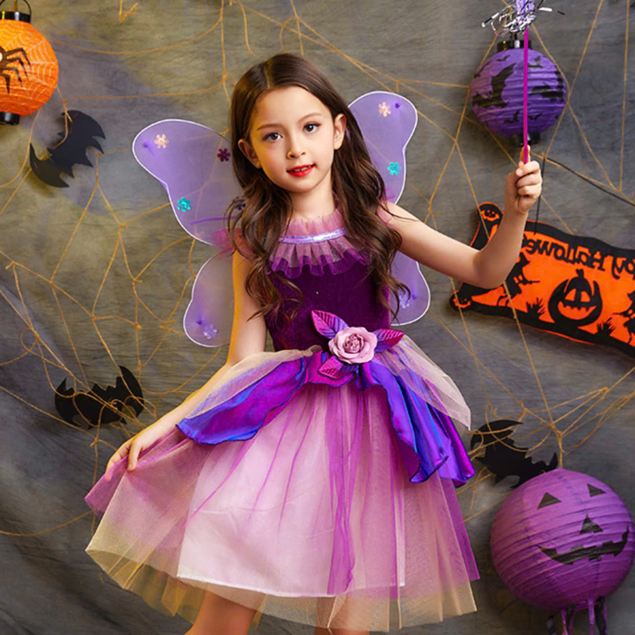 Đầm công chúa cosplay halloween cho bé gái mẫu nàng tiên hàng nhập Quảng châu (kèm cài cánh đũa thần)