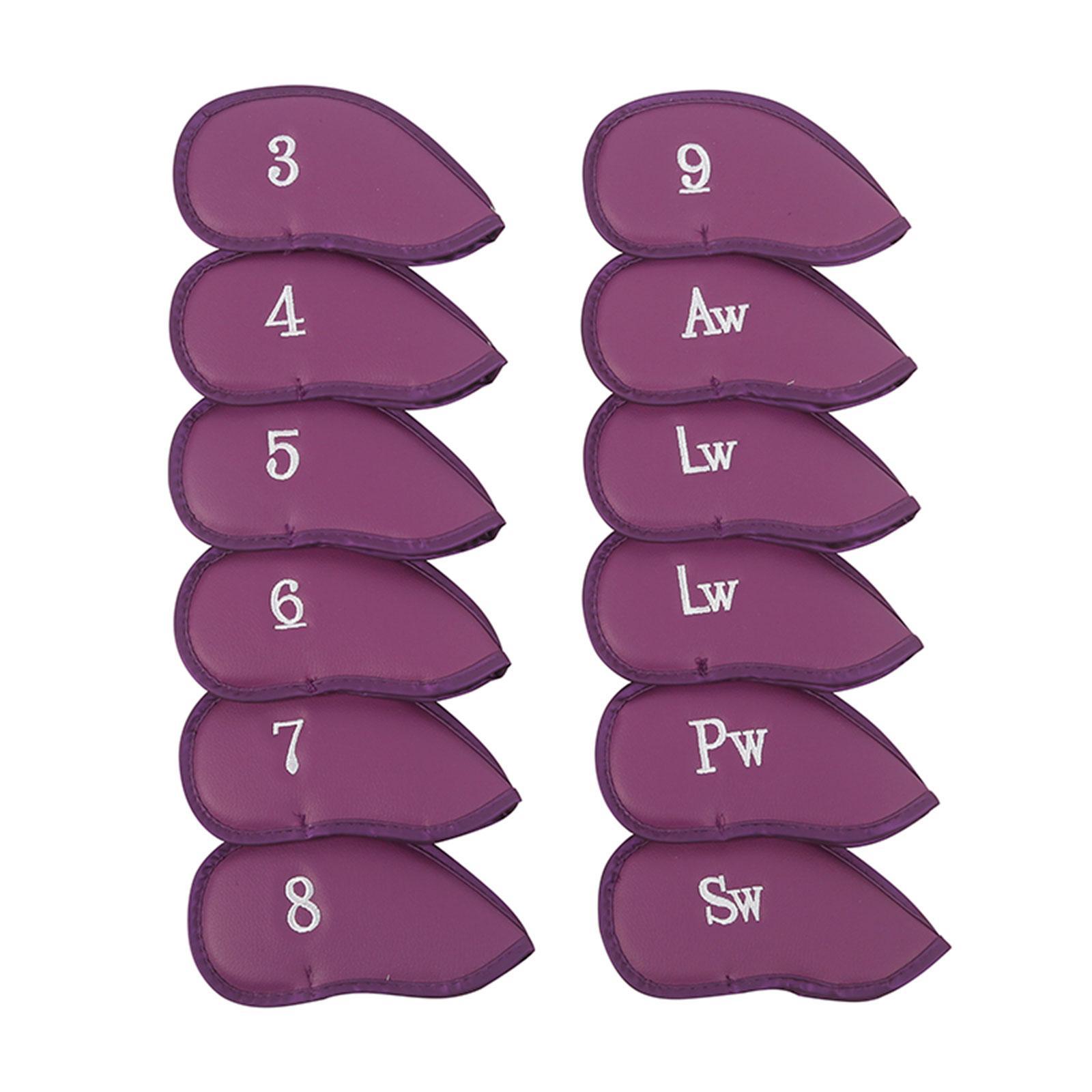 12Pcs Golf Iron Covers Set Golf Club Head Covers Gift, Embroidered Cover Head Protector with Number Tags for Most Irons Head, Travel