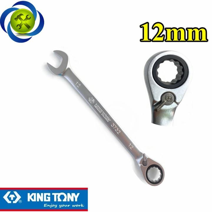 Cờ lê vòng miệng tự động 12mm Kingtony 373212M có khóa gạt