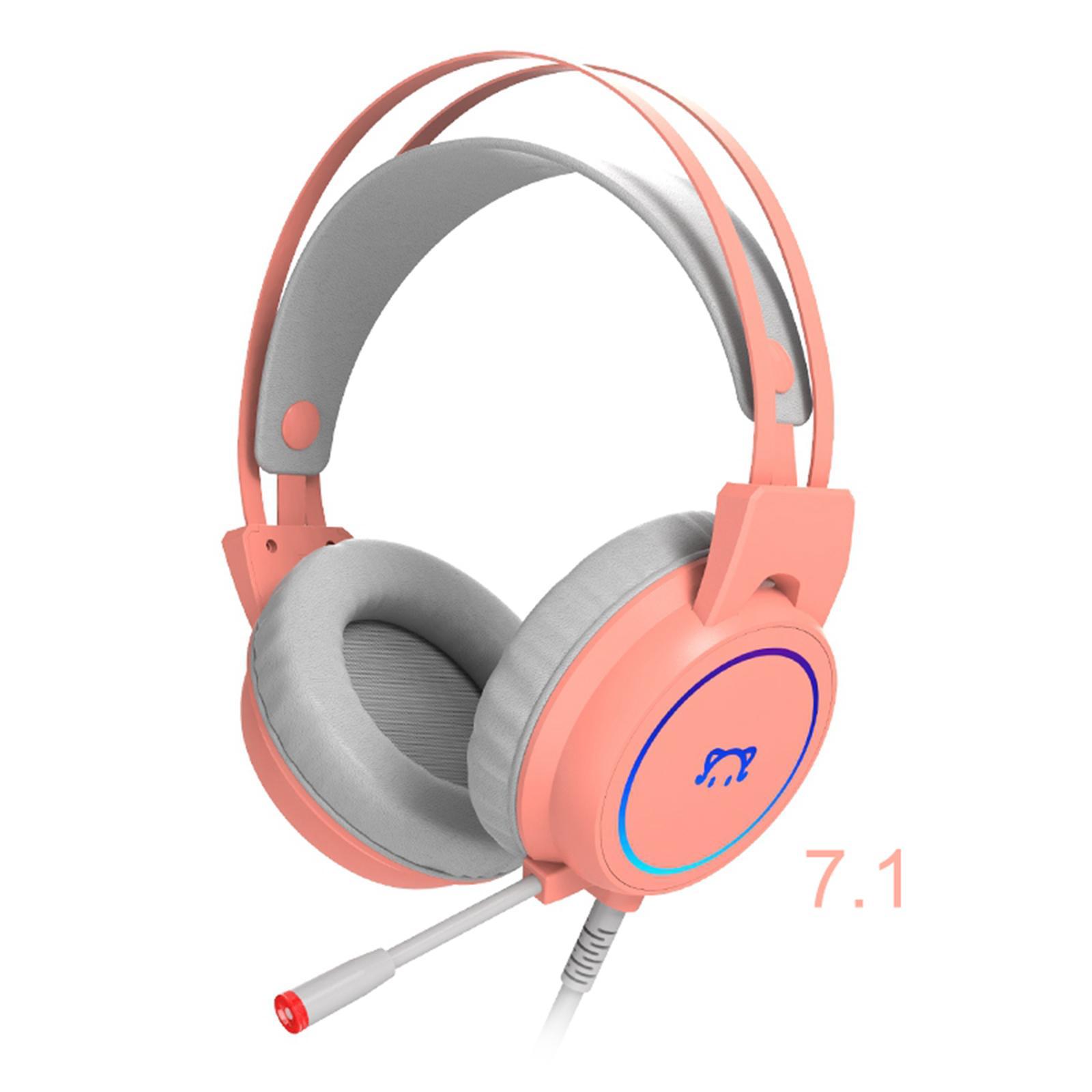 Surround Sound USB Gaming Headset Over-ear Headphones with Noise Isolating Mic LED Light for PC Mac Computer Gamers