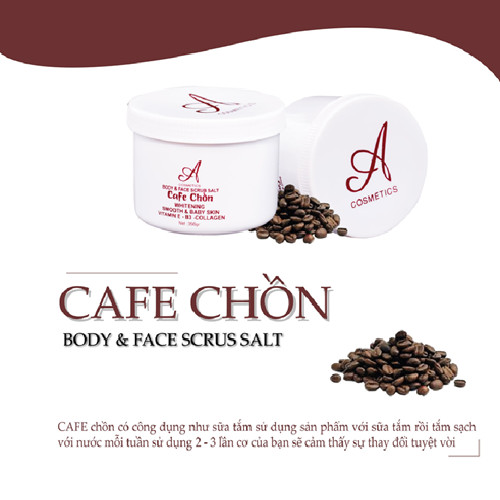 Muối Tẩy Tế Bào Chết Cafe Chồn A Cosmetics ( Body &amp; Face Scrub Salt )