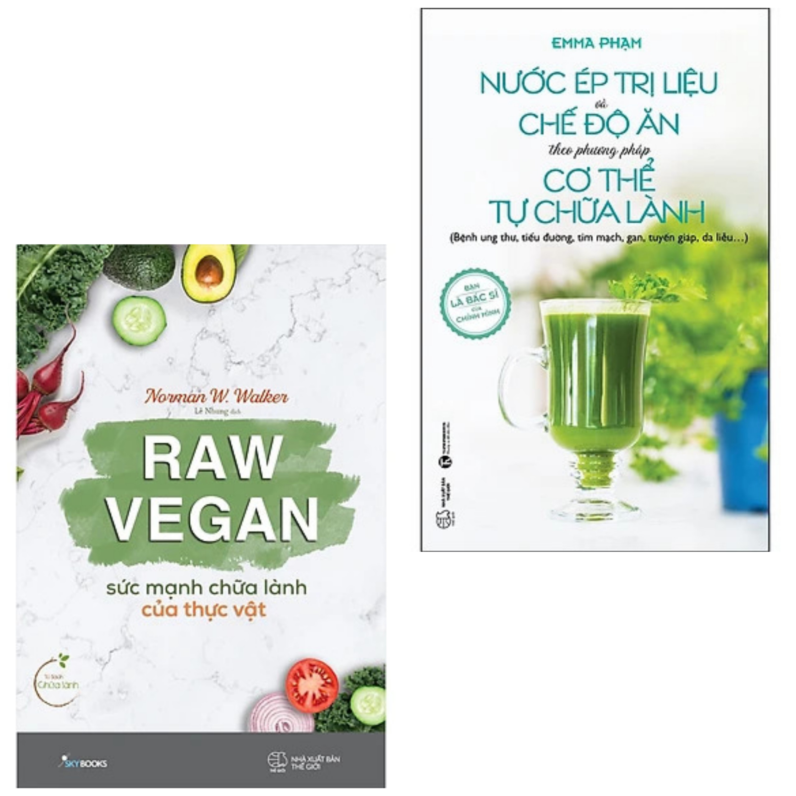 Combo 2Q: Nước Ép Trị Liệu Và Chế Độ Ăn Theo Phương Pháp Cơ Thể Tự Chữa Lành + Raw Vegan – Sức Mạnh Chữa Lành Của Thực Vật (Tặng kèm bookmark)