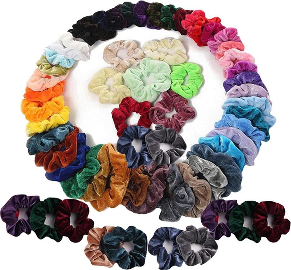 60 Miếng Tóc Scrunchies Thun Nhung Tóc Scrunchy Dây Buộc Tóc Dây