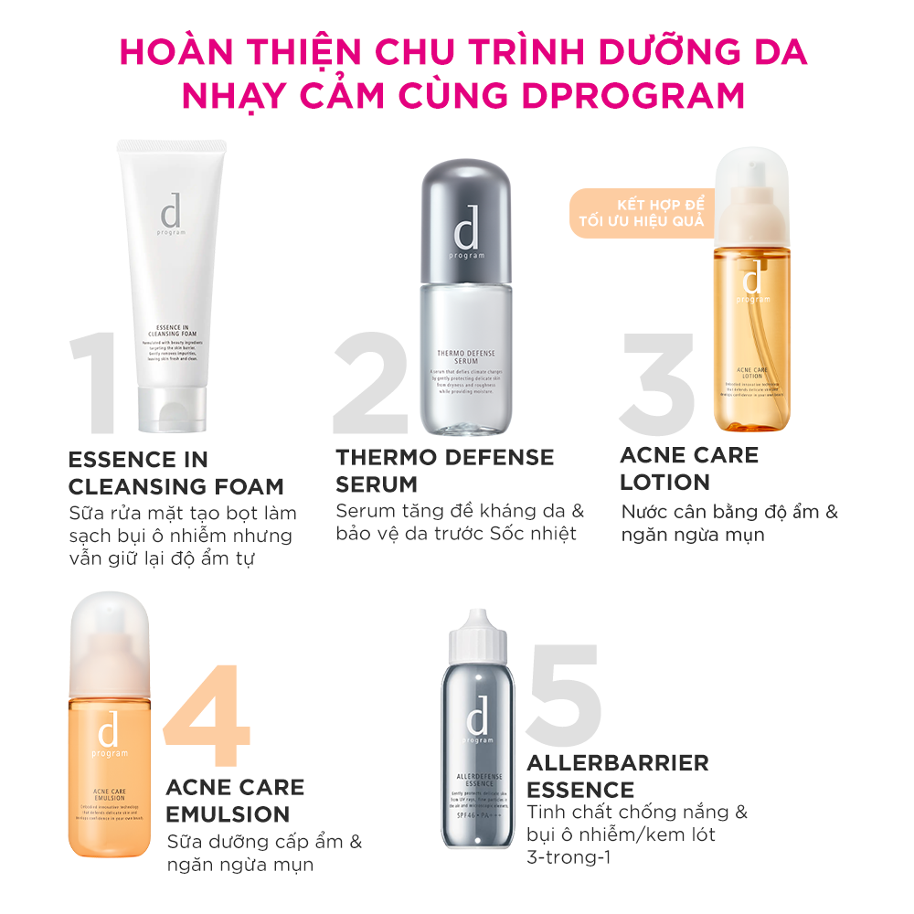 Sữa Dưỡng Cho Da Mụn Nhạy Cảm d program Acne Care Emulsion 100ml