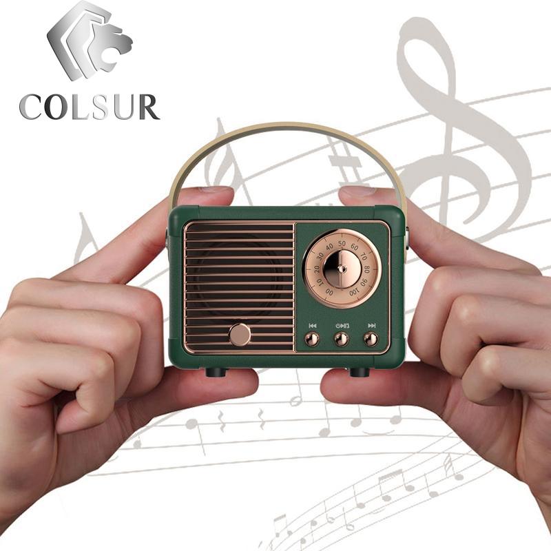 Loa di động Retro Hifi Stereo Bluetooth V5.0 Loa cổ điển không dây cổ điển Trang trí âm thanh 360 Máy nghe nhạc du lịch Màu sắc: Đen