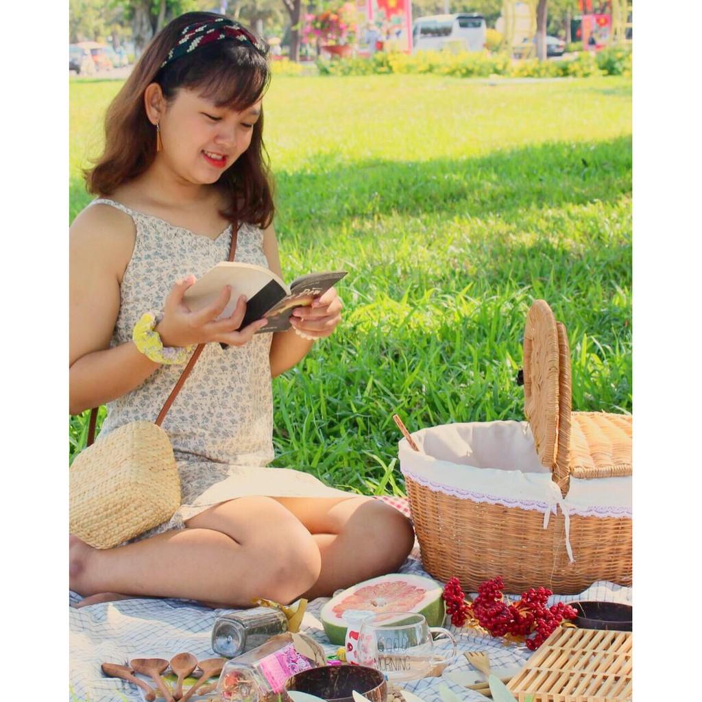 Giỏ picnic size lớn - ảnh thật - hàng có sẵn