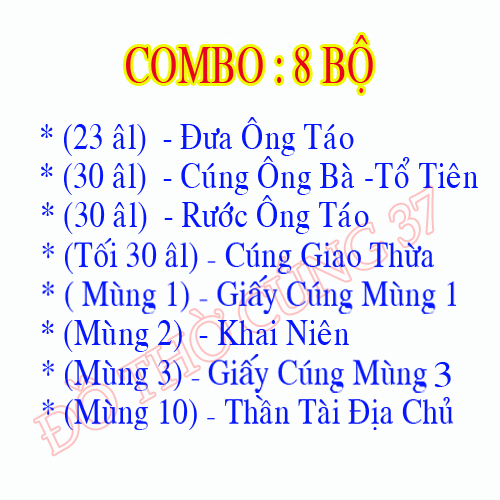 TRỌN BỘ - GIẤY CÚNG TẾT ( GỒM 8 BỘ GIẤY ĐẸP