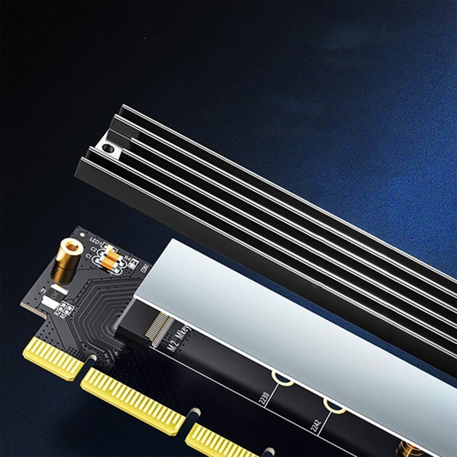 Low Profile PCIe 4.0 x4 to M.2 Expansion Card for M.2 SSD with Heatsink