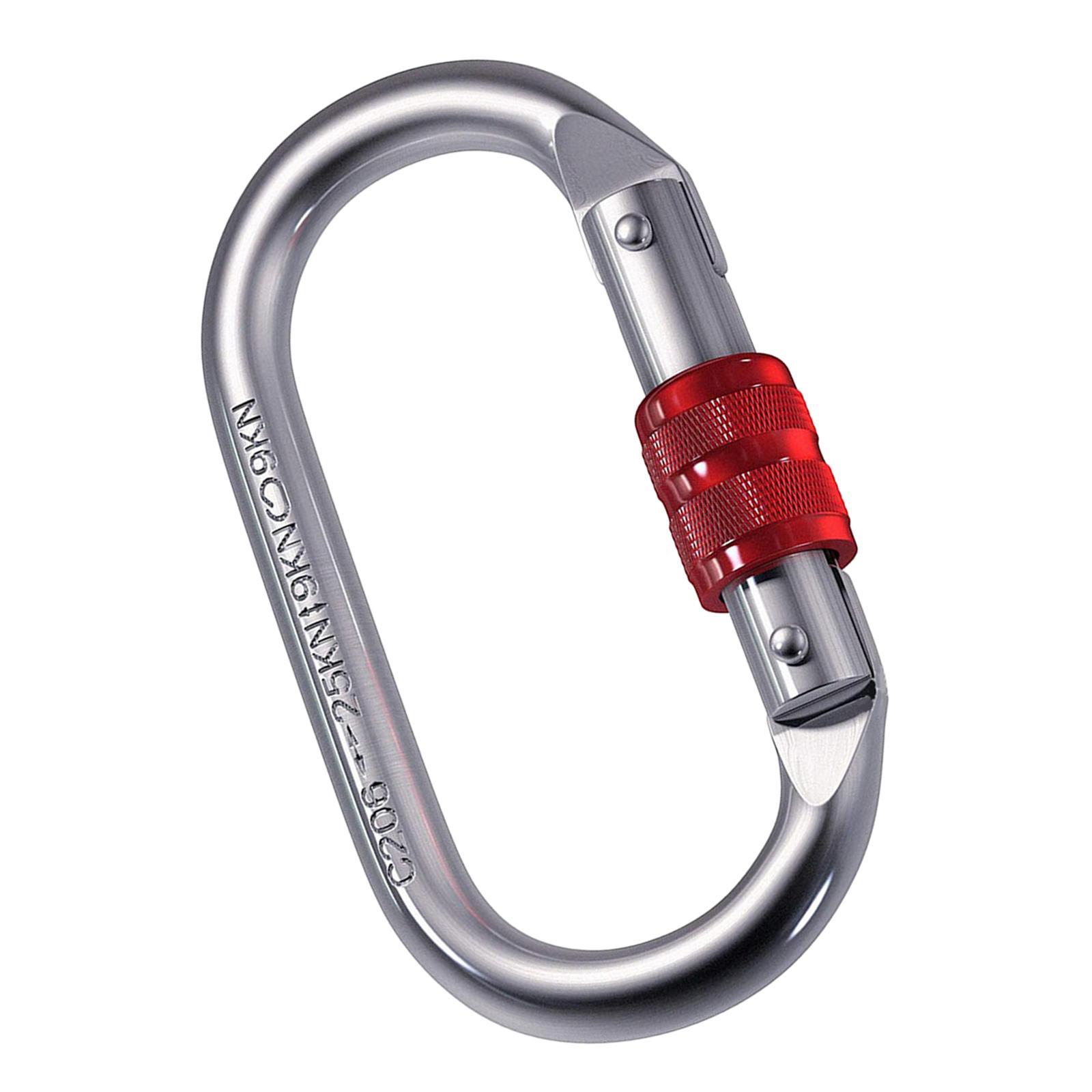 25kN Locking Carabiner Clip Keychain Lock Hook Screwgate Heavy Duty O Shaped Gear for Outdoor Camping Dog Leash Ropes Rock Climbing