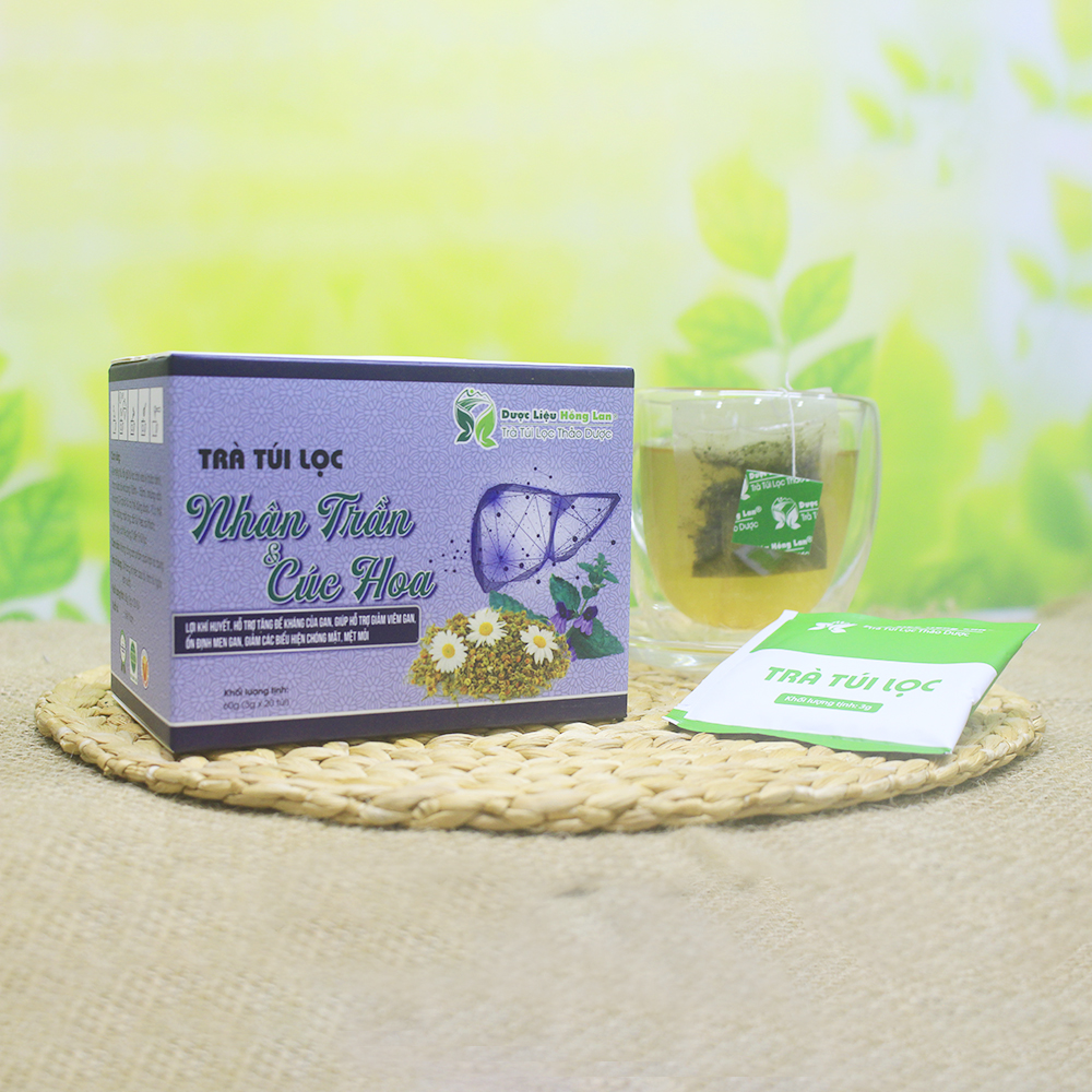 Trà Túi Lọc Nhân Trần & Cúc Hoa Vàng 60g Dược Liệu Hồng Lan