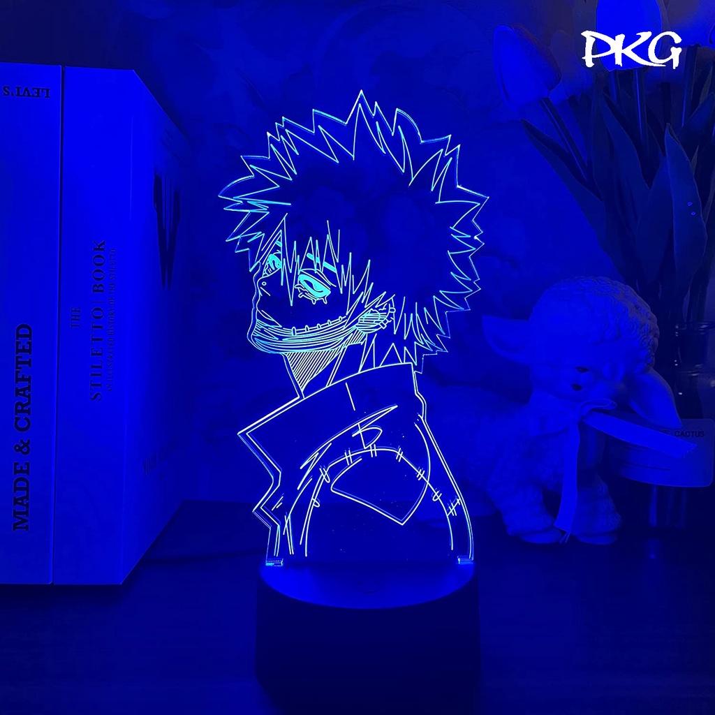 Đèn Ngủ Led 3D Hình Dabi Học Viện Anh Hùng Manga Quà Tặng Trang Trí cảm ứng có Điều khiển từ xa nháy sáng 16 màu