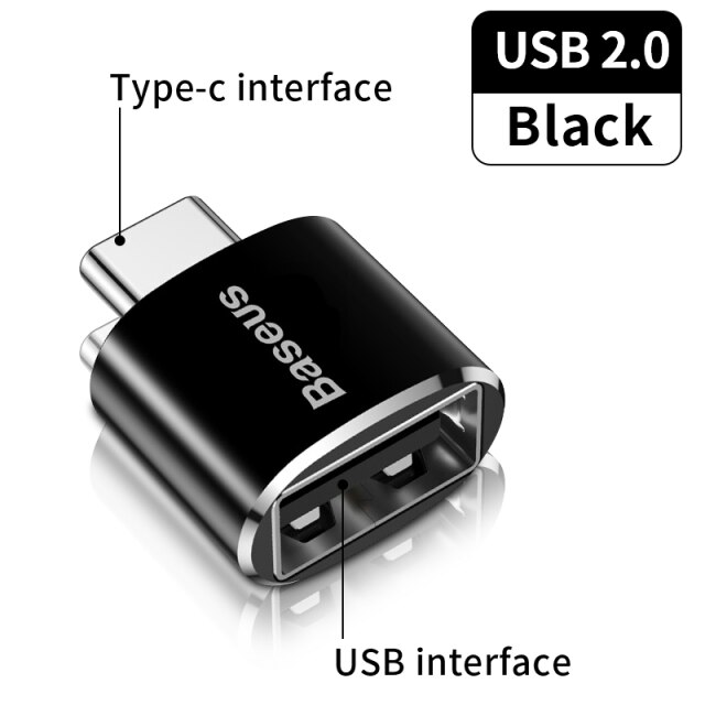 Baseus USB 3.1 OTG Bộ chuyển đổi USB C Male sang USB A Female Bộ chuyển đổi 10Gbps Đồng bộ hóa dữ liệu cho Macbook Samsung Xiaomi Oppo, v.v. - Hàng chính Hãng