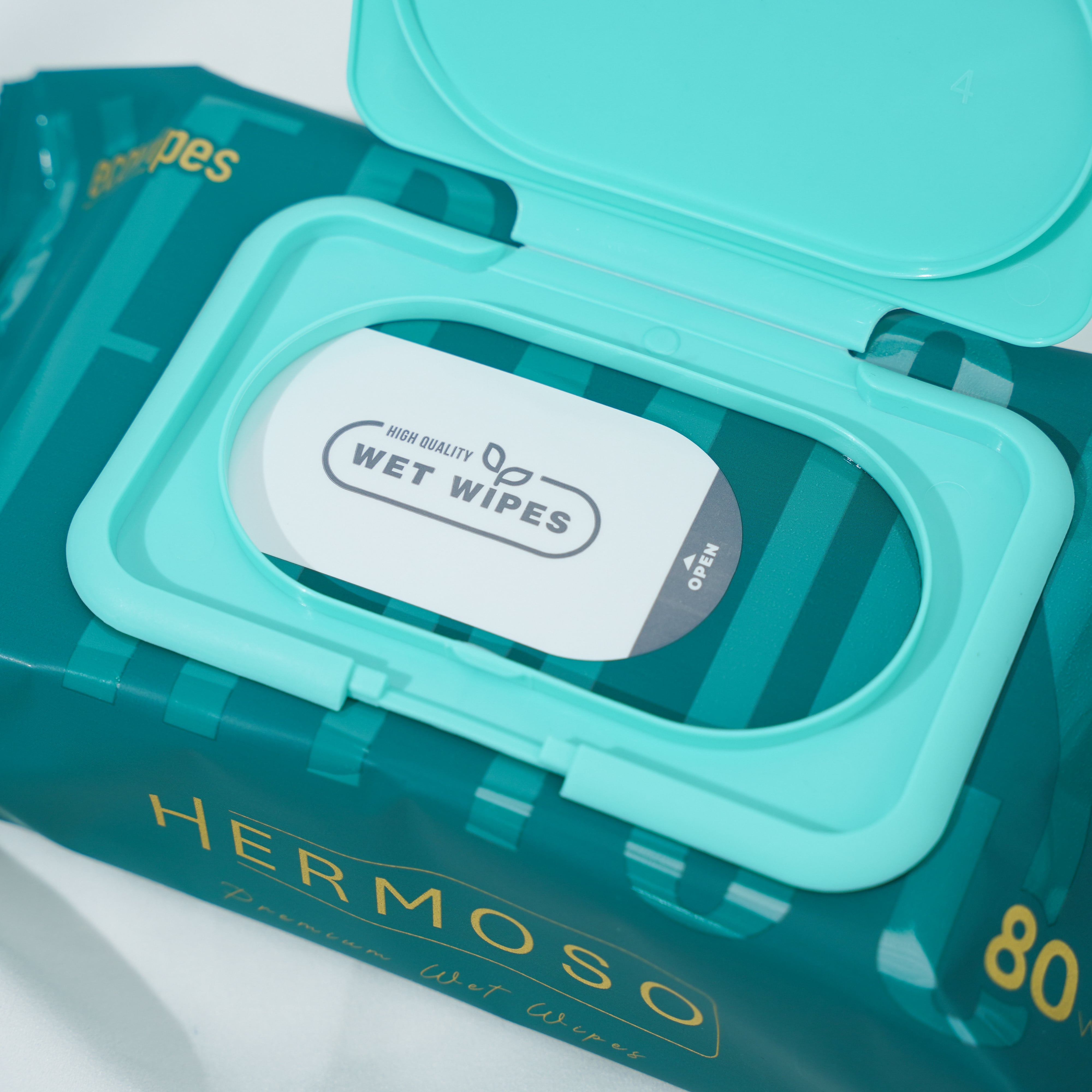 Khăn ướt cao cấp EcoWipes x Hermoso gói 80 tờ không mùi không chất tẩy an toàn cho bé