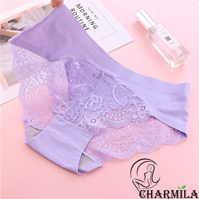 Quần lót nữ Charmila lụa phối ren cao cấp phong cách sexy gợi cảm mã QL14