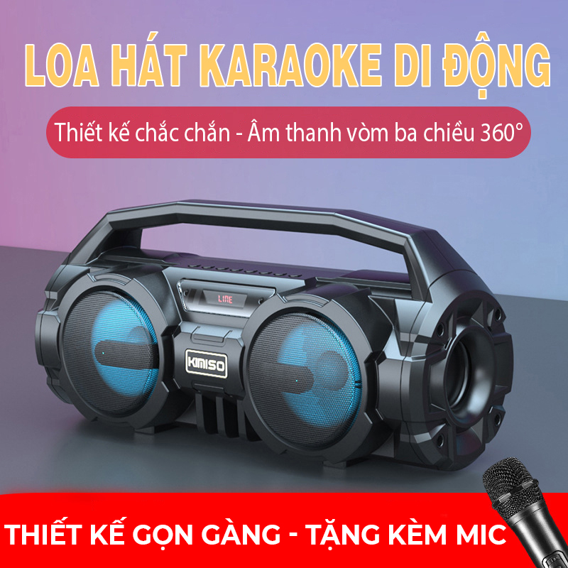 Loa hát Karaoke di động Bluetooth, âm thanh vòm 3 chiều cực đã- D1401