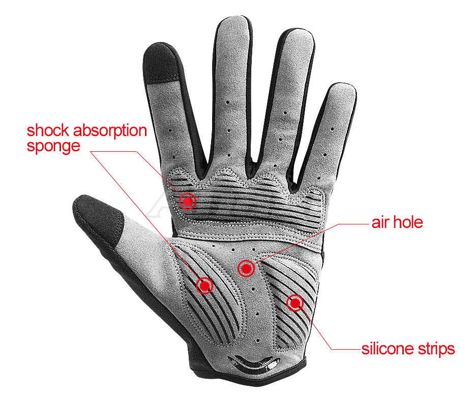 Găng tay vải Microfiber chống tia UV chạy xe cao cấp cho nam Anasi iG19 - Da thuộc, đệm tay, chống trượt
