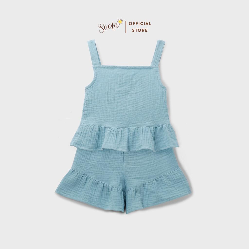 Bộ Áo Quần Hai Dây Cho Bé Gái Chất Liệu Muslin Mềm Mịn Thoáng Mát - ALMA SET - JSM005 - SAOLA CLOTHING