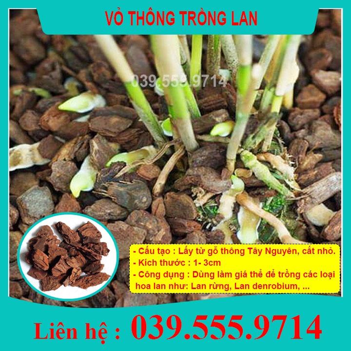 Vỏ Thông Trồng Lan 1Kg - Giá Thể Đã Qua Xử Lý, Giúp giữ ẩm