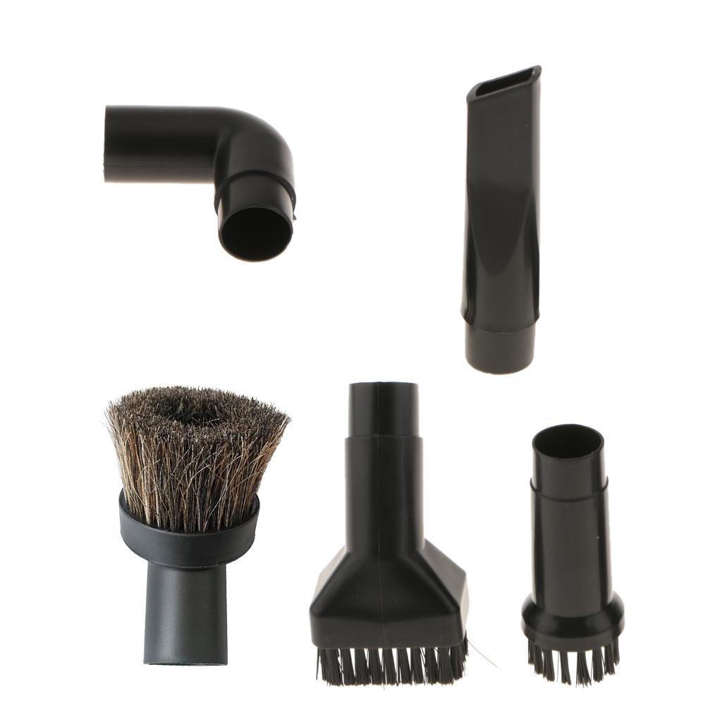 5PCS 1.25"/32mm Horsehair Bristle Dust Brush Elbow Connector Flat Nozzle