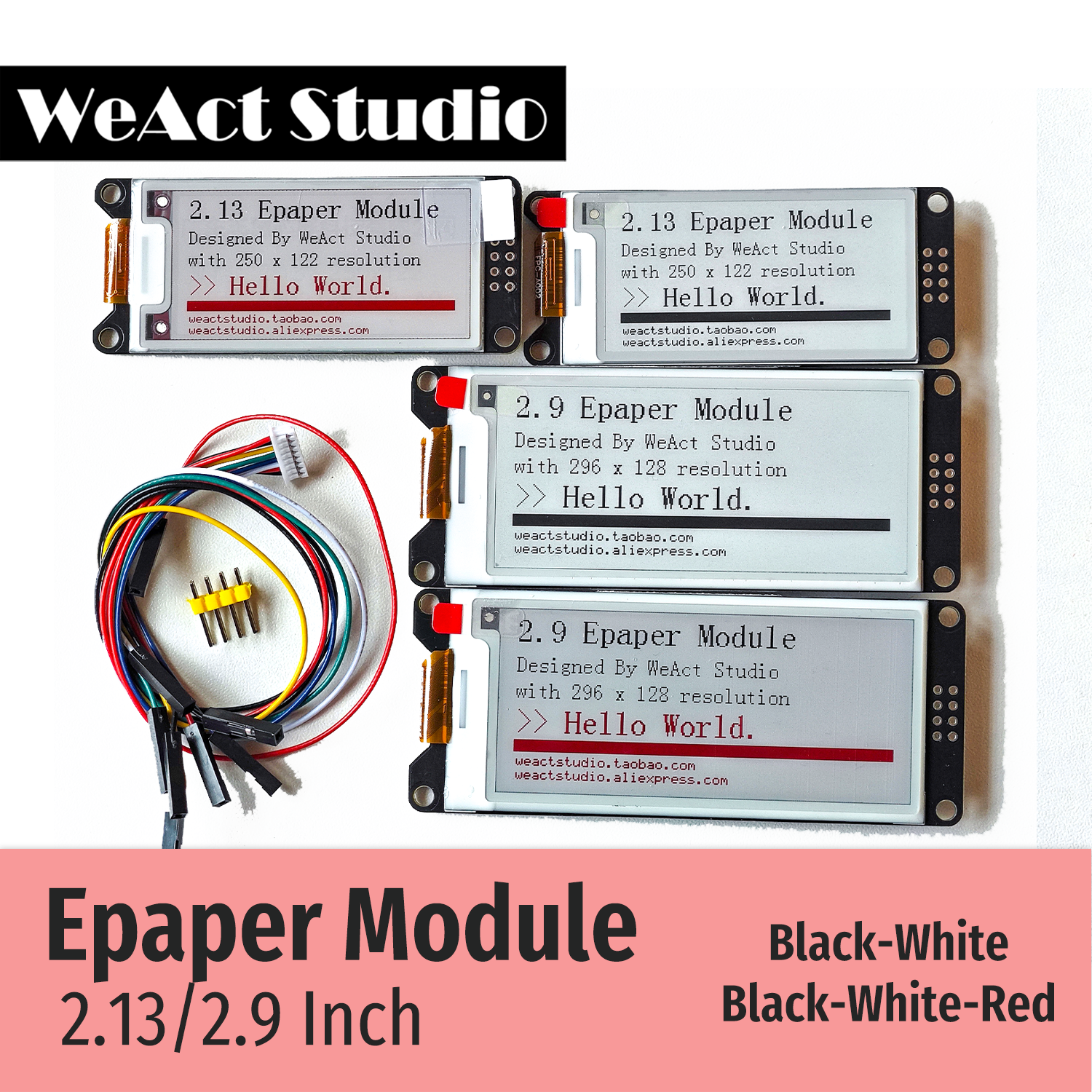 Weact 2.9 '' 2.13 "2.9 2.13 inch Mô-đun Epaper E-Paper E-Onk Eink Màn hình SPI Black-White Black-White-Red