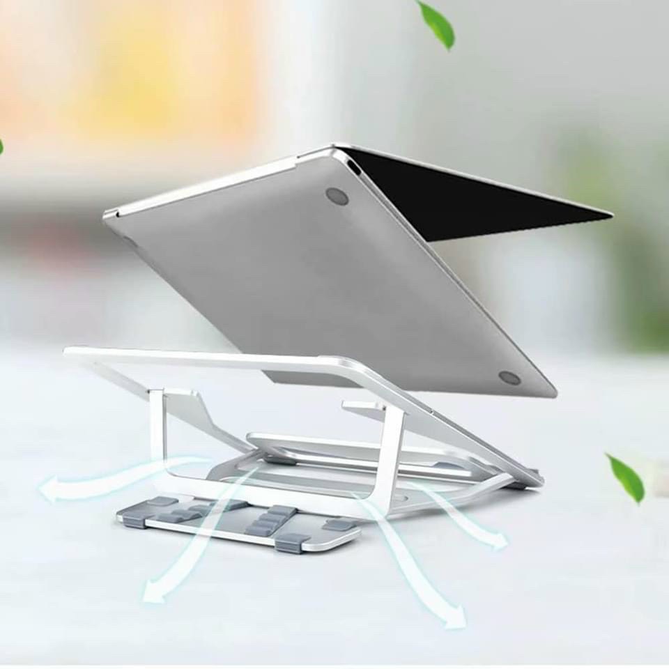 Giá Đỡ Aluminum Wiwu S100  Dành Cho Macbook, Laptop 13 Inch Đến 15.5 Inch Chất Liệu Nhôm Nguyên Khối - Hàng Chính Hãng