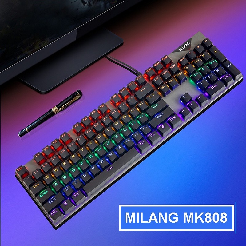 Bàn Phím Cơ Gaming Milang MK808 Fullsize nhỏ gọn - Hàng nhập khẩu