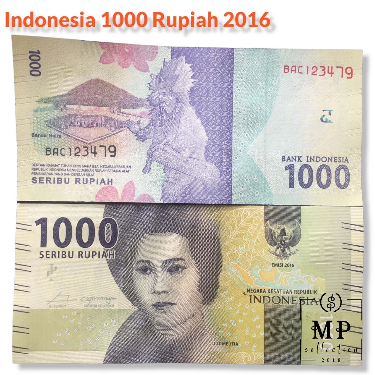 Tiền Indonesia 1000 rupiah mới cứng hình ảnh người phụ nữ - Tiền mới keng 100% - Tặng túi nilon bảo quản